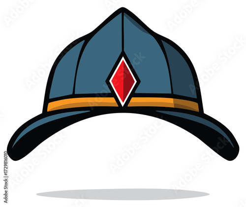 Illustration of Conquistador's Morion Helmet with Diamond Emblem Design Concept