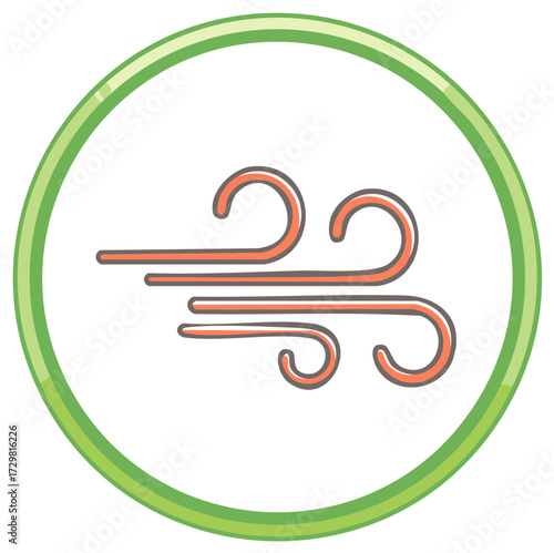 Wind Icon Illustration Weather Stream Breeze Gale Tempest Design Element Vector