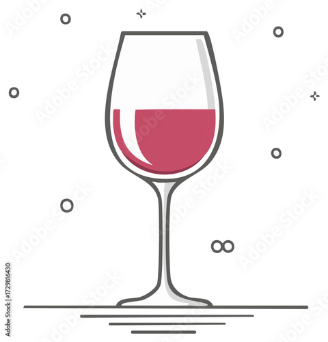 Elegant Glass of Red Wine Fresh Clean Design Wine Tasting Celebration Still Life