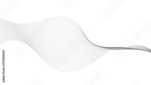 Abstract wave lines digital element for certificate design. Curved wavy lines design, abstract Grey wave line background on white background.