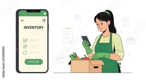 Online grocery management with smartphone application for ordering fresh products easily