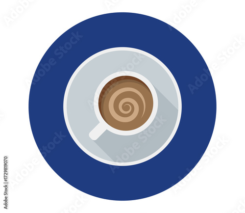 上から見たシンプルなコーヒーカップのイラスト　ベクター
