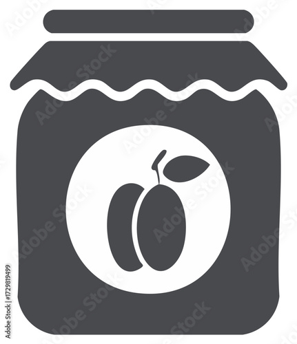 Jar of Plum Jam: Vector Illustration