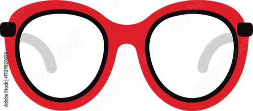 Vector illustration featuring a pair of spectacles or eyeglasses possibly with a reading glass or monocle in a design suitable for various creative applications