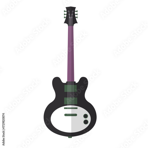 Electric guitar illustration in vector graphics, a classic musical instrument for rock and blues