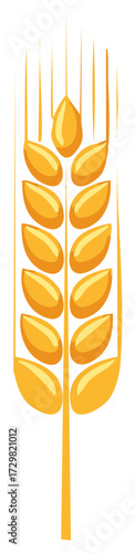 Golden Wheat Stalk with Abstract Stylized Grains
