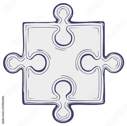 Jigsaw Piece Illustration Completing a Task Puzzle Piece Symbolic Vector Object