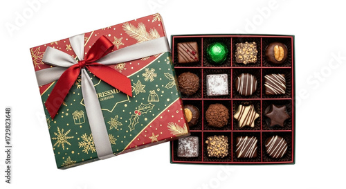 Gift Box and Chocolate Selection for Holidays