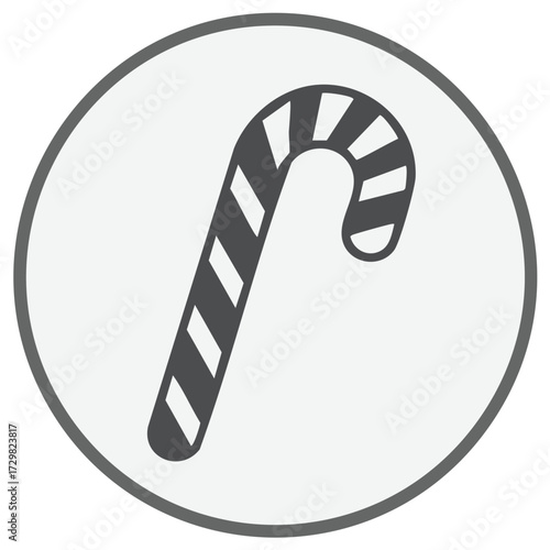 Candy cane icon design in a circular shape