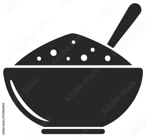 Bowl of Cereal with Spoon Icon Graphic