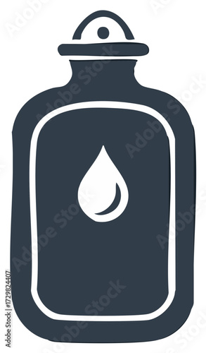 Water Bottle Hot Water Vector Icon Design Health Care Relief Aid Graphic Illustration