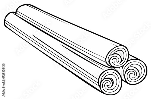 Rolled Cinnamon Sticks Vector Illustration