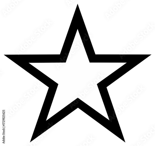 Simple black outline star icon for rating quality favorite or achievement symbol success