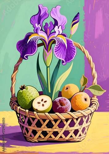 basket with flowers