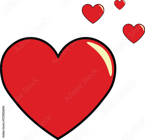 Multiple Red Hearts Illustration