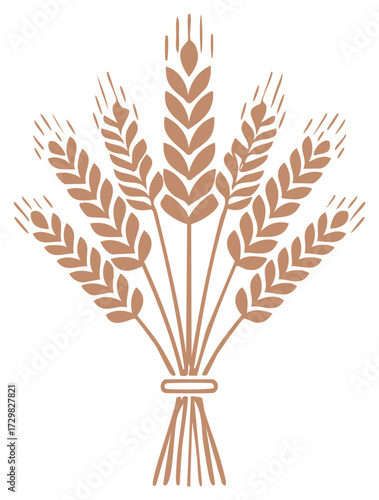 Stylized wheat sheaf icon representing harvest, agriculture, and bakery products