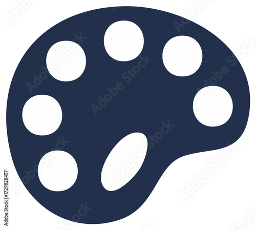 Artist's Paint Palette Icon Vector Illustration for Creative Art and Design