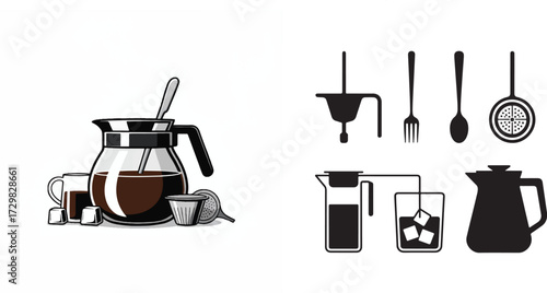 Coffee maker and brewing tools coffee pot coffee cup