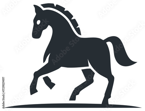 Silhouette of a Prancing Horse
