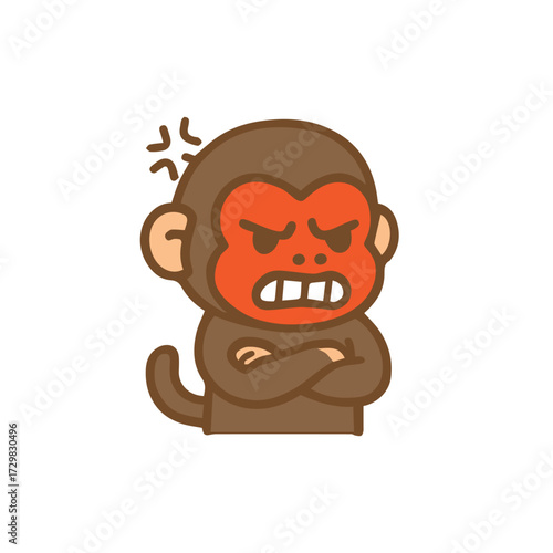 Angry Monkey with Crossed Arms