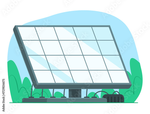 Solar Cell Panel for Renewable Energy and Clean Sustainable Energy Concept Illustration Clip Art