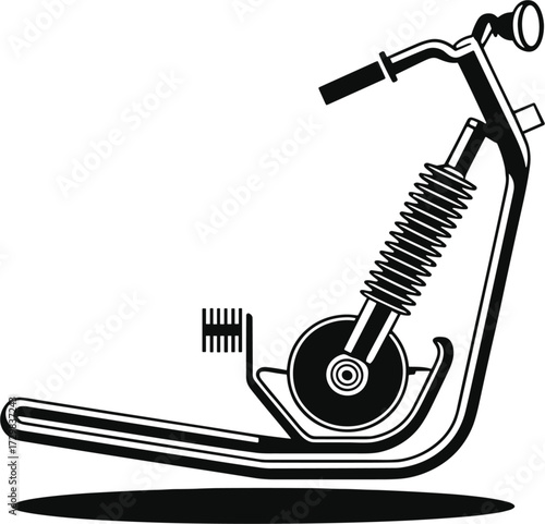 Motorcycle Front Suspension Design Chopper Silhouette Vehicle