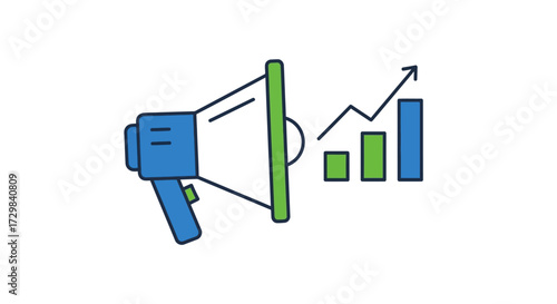 Digital marketing strategy concept showcasing business growth and amplifying messaging effectively