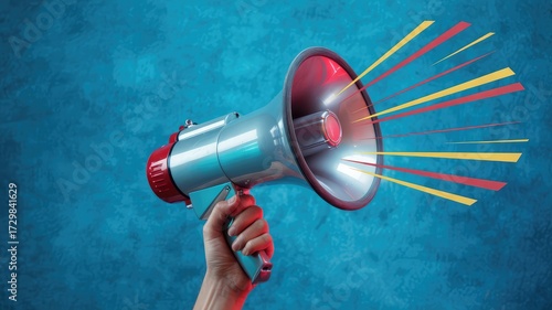Make your voice heard with this vibrant megaphone announcement for impactful marketing campaigns now