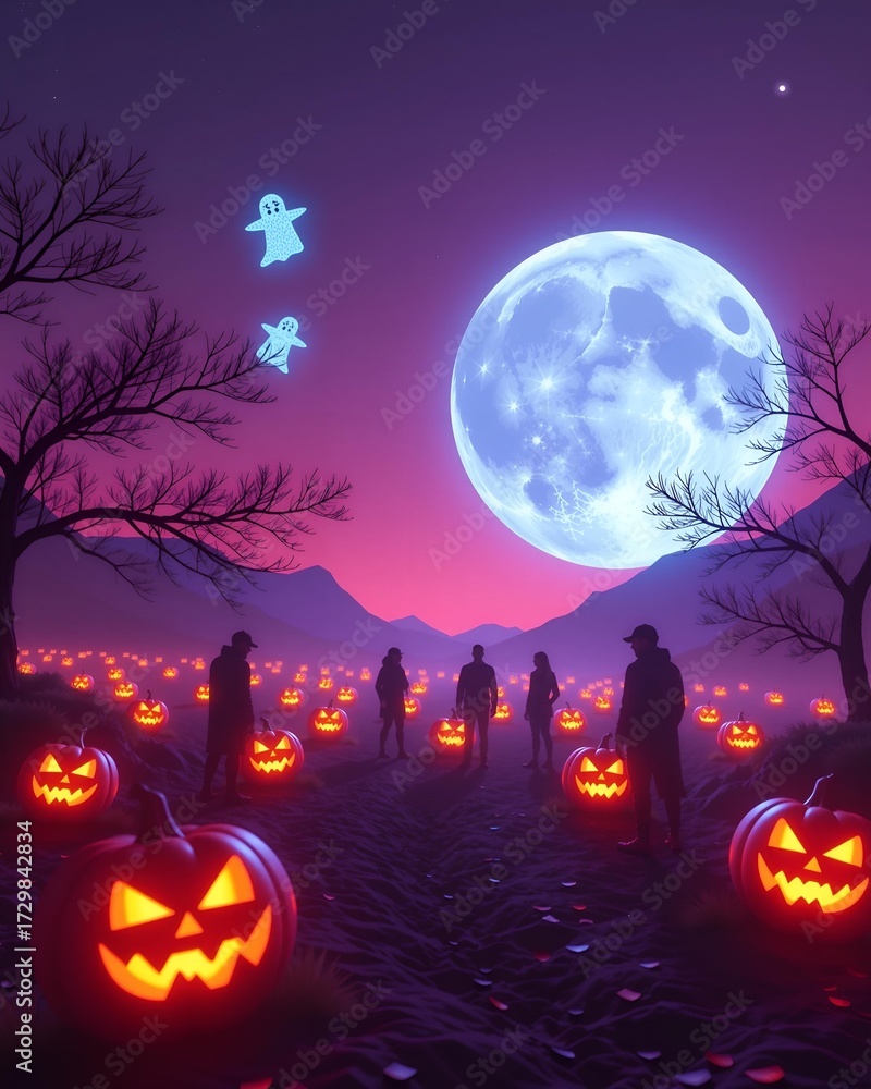 Fototapeta premium Futuristic Minimalist Halloween