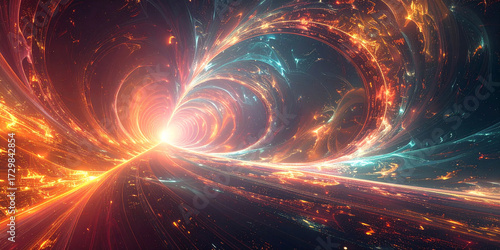 Vortex of Light A Dynamic Dance of Color and Energy in Space