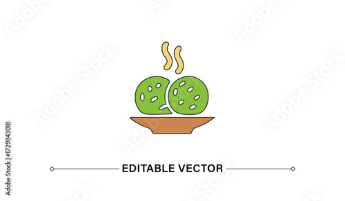 Falafel Balls on a Plate A Colorful Food Icon