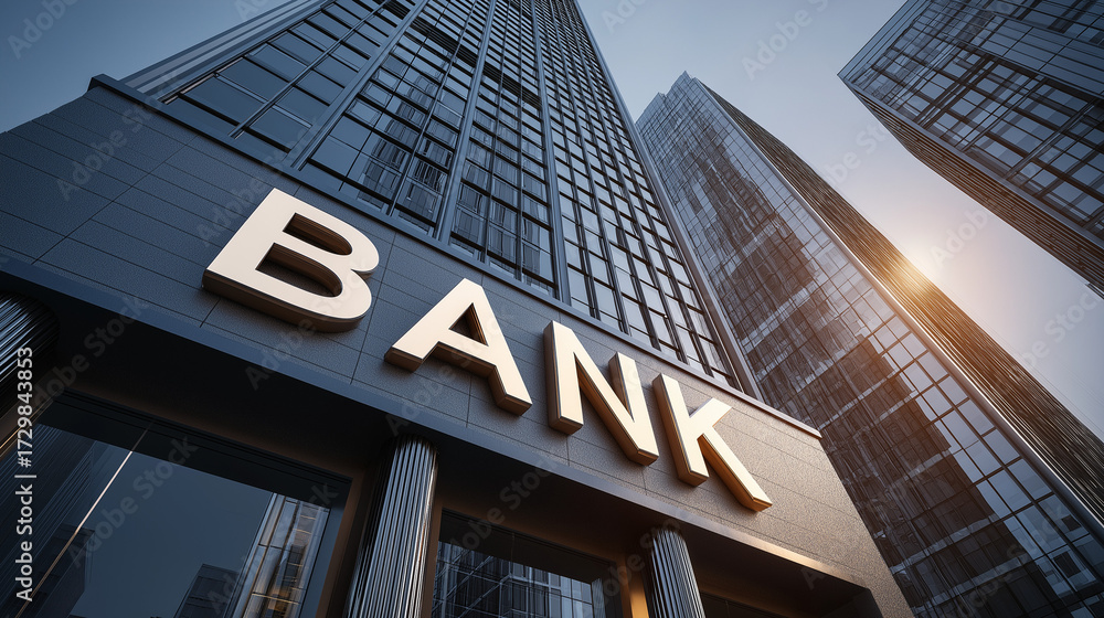 Obraz premium Bank building financial institution architecture corporate finance business investment