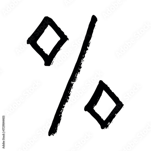 Hand drawn percentage symbol clipart Percent doodle Discount voucher sign Income tax Single element for design