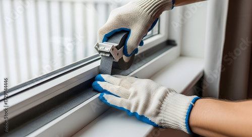 Weatherproofing Window with Weather Stripping Tape
