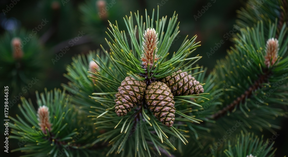 Fototapeta premium Close-up of pine cones and needles