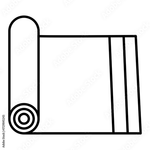 yoga mat line icon line with editable stroke