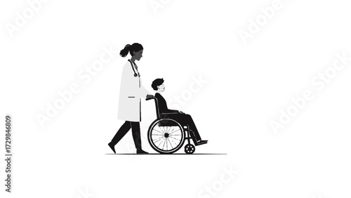 vector of a doctor treating a patient