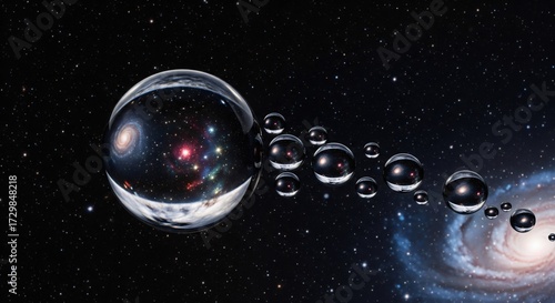 Bubble Universes Floating in Space, Multiverse Concept Art