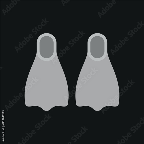 Diving fins icon in color style for scuba, summer, and tropical visuals.