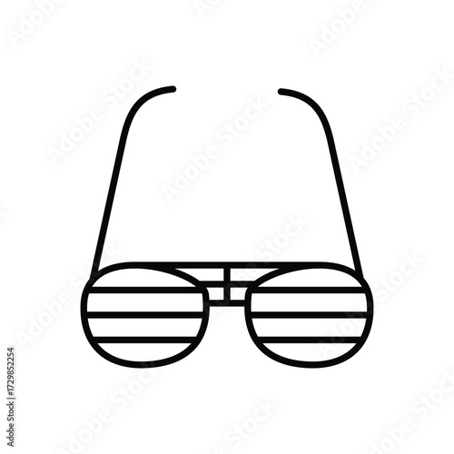 Eyeglasses with horizontal stripes in each lens with black frames and arms