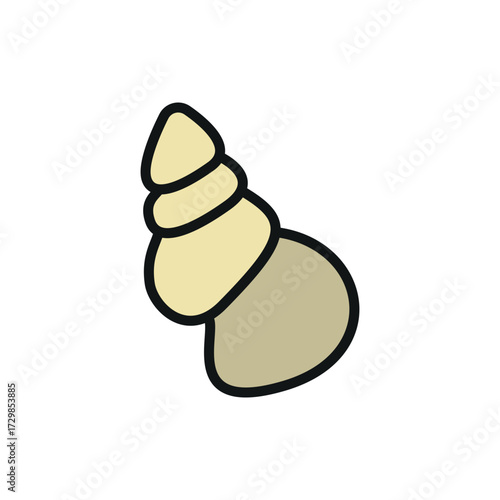 Seashell conch icon in colorful line for sea life, holiday, and ocean projects.