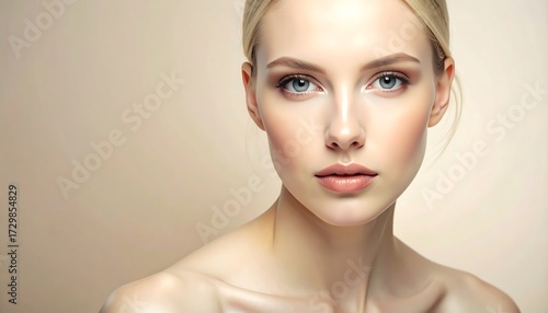 Woman with flawless complexion