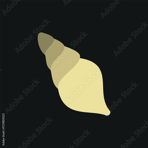 Seashell conch icon in vibrant color for beach, marine, and summer projects.