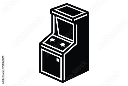 arcade machine silhouette icon. Vector clipart black illustration design