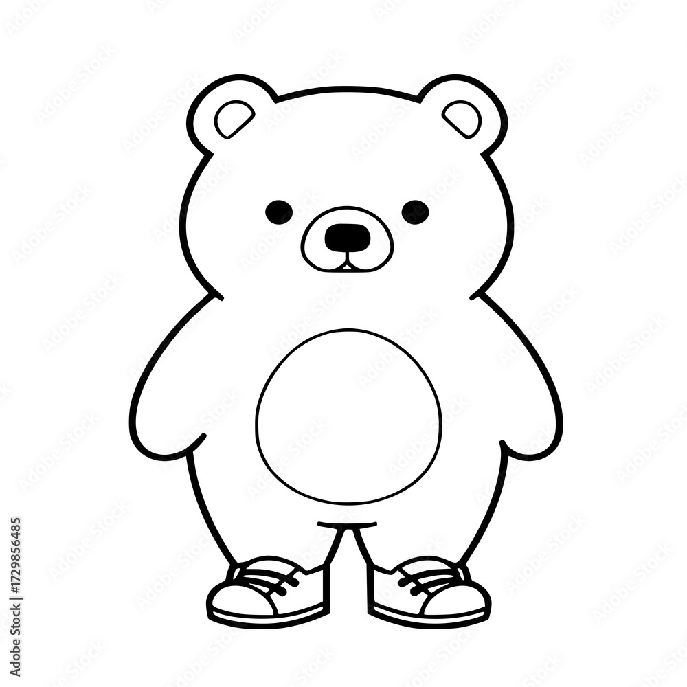 Naklejka premium Cute Bear Vector brings warmth, comfort, and a touch of joy to every project. Symbolizing kindness and gentle companionship, the artwork is perfect for baby apparel, storybooks, stickers, or cozy-them