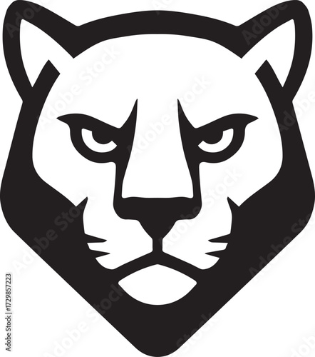 This striking and bold artistic representation of a panther head is truly ideal for use in logos and branding