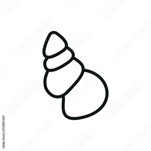 Seashell conch icon in outline design for summer, sea, and vacation content.