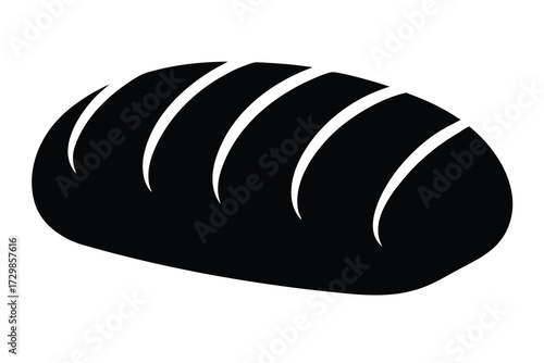 bread loaf silhouette icon. Vector clipart black illustration design