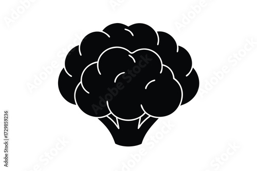 cauliflower silhouette icon. Vector clipart black illustration design