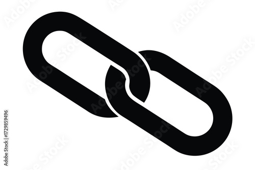 chain links silhouette icon. Vector clipart black illustration design